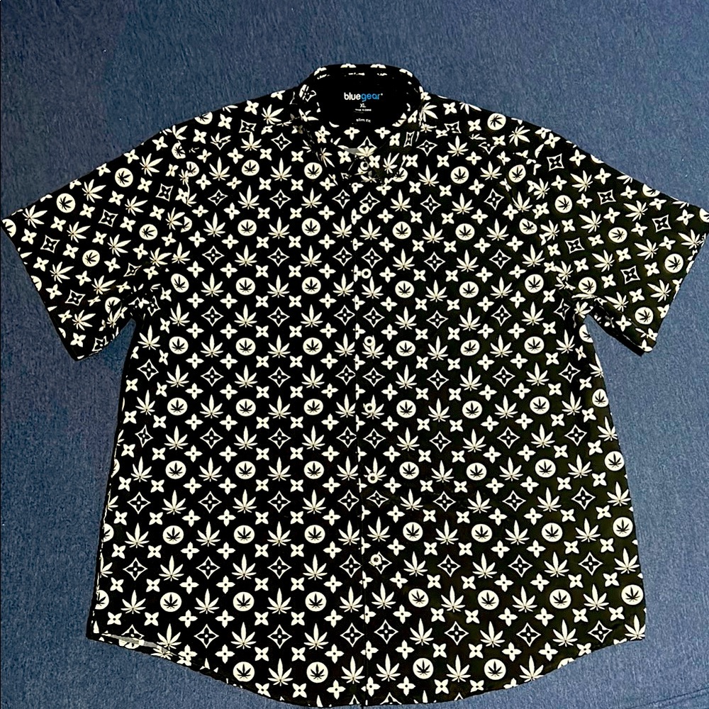 Rare Black Patterned Men's Dress shirt